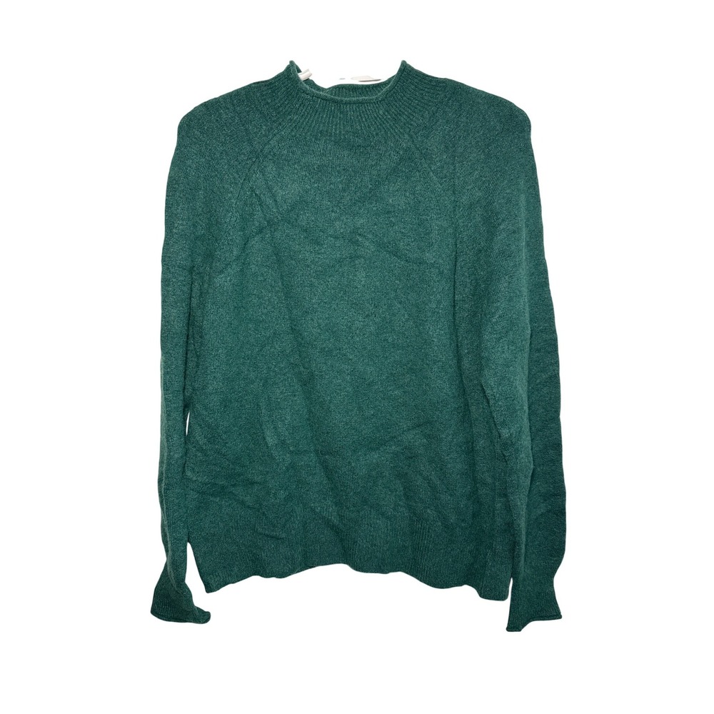 J.Crew Mens Medium Forest Green Merino Wool Alpaca‎ Blend Mock Neck Sweater